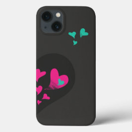 2つのハーフで1つのハートマッチング・カップルを作成 iPhone 13ケース