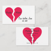 2つのハーフハートが1つの結合 エンクロージャーカード (正面/裏面)