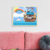 2つのバイブル・フラッドによる動物のノア素晴らしーク キャンバスプリント (インサイチュ (リビング))