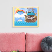 2つのバイブル・フラッドによる動物のノア素晴らしーク キャンバスプリント (インサイチュ (リビング))