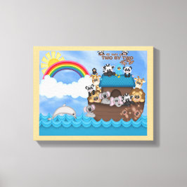 2つのバイブル・フラッドによる動物のノア素晴らしーク キャンバスプリント