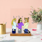 2つのバニーと1つの子猫 アクリルサイン (ウェディング)