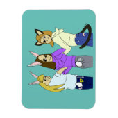 2つのバニーと1つの子猫 マグネット (縦)