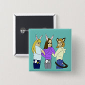 2つのバニーと1つの子猫 缶バッジ (正面&裏面)