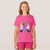 2つのバニーと1つの子猫 Tシャツ (正面フル)