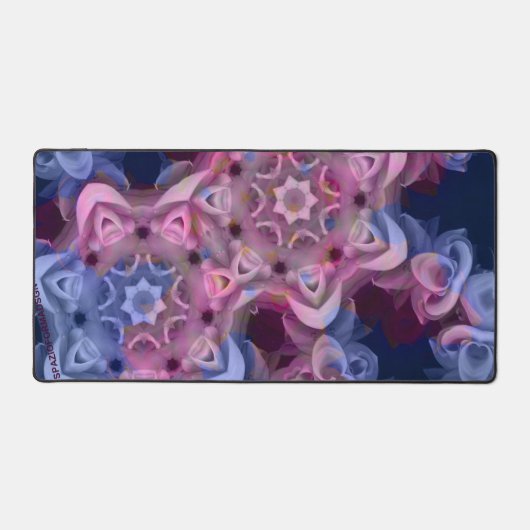 2つのバラハートを青で静止から デスクマット (正面)