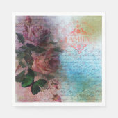2つのバラフローラファミリーエフェメラデクページ スタンダードランチョンナプキン (正面)