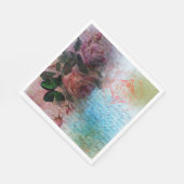 2つのバラフローラファミリーエフェメラデクページ スタンダードランチョンナプキン (角)