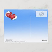 2つのバルーンハート（雲あり） ポストカード (裏面)