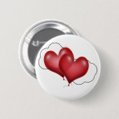 2つのバルーンハート(雲あり) 缶バッジ (正面&裏面)