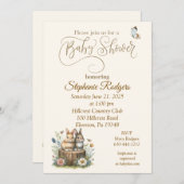 2つのバンニと蝶ベビーシャワー招待状 招待状 (正面/裏面)