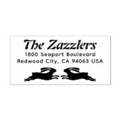 2つのバンニーの名前と戻り住所ゴムのスタンプ ラバースタンプ (インプリント)