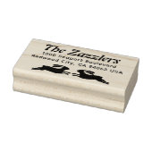 2つのバンニーの名前と戻り住所ゴムのスタンプ ラバースタンプ (スタンプ)