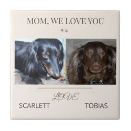 2つのパウがママに愛を贈る タイル