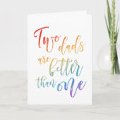 2つのパパがより良いレインボーゲイハッピーファーザー カード (正面)