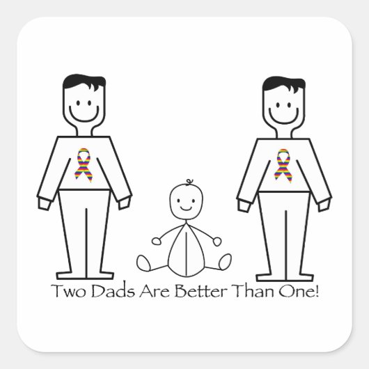 2つのパパが1つより優れている スクエアシール (正面)