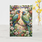 2つのパロット カード (黄色い花)