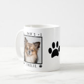 2つのパーソナライズされた写真の名前Pawプリント犬の写真 コーヒーマグカップ (正面左)