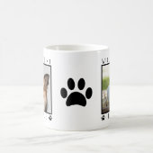 2つのパーソナライズされた写真の名前Pawプリント犬の写真 コーヒーマグカップ (中央)