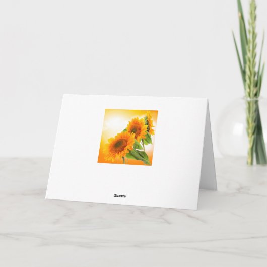 2つのヒマワリの結婚記念日のお母さん及びパパカード シーズンカード (裏面)