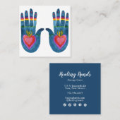 2つのヒーリングハンズウォーターカラーボホシック スクエア名刺 (正面/裏面)