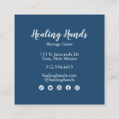 2つのヒーリングハンズウォーターカラーボホシック スクエア名刺 (裏面)