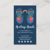 2つのヒーリングハンドレインボーウォーターカラーソーシャルアイコン ロイヤリティカード (裏面)