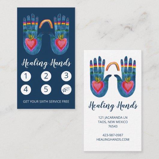 2つのヒーリングハンドレインボーウォーターカラー5 ロイヤリティカード (正面/裏面)