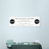 2つのビジネスロゴ情報連絡を編集できる 横断幕 (トレードショー)