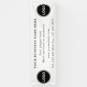 2つのビジネスロゴ情報連絡を編集できる 横断幕 (縦)