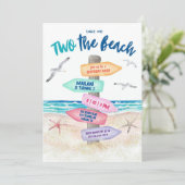 2つのビーチキッズ2nd誕生日パーティー 招待状 (スタンド正面)