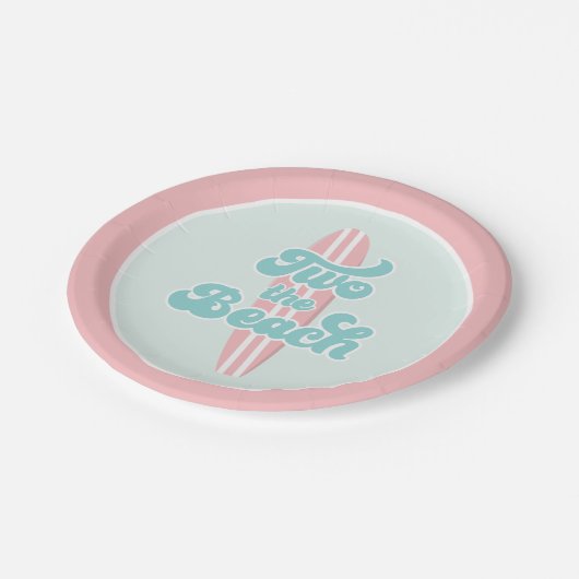 2つのビーチサーフビーチ2nd誕生日紙プレート ペーパープレート (アングル)