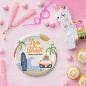 2つのビーチサーフボードブルー2nd誕生日パーティー ペーパープレート (パーティー)