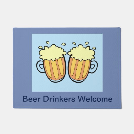 2つのビール ドアマット (正面)