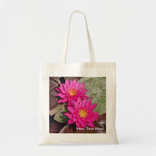 2つのピンクのハスの花 トートバッグ (正面)