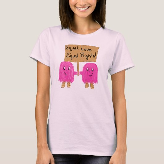 2つのピンクの平等 Tシャツ (正面)