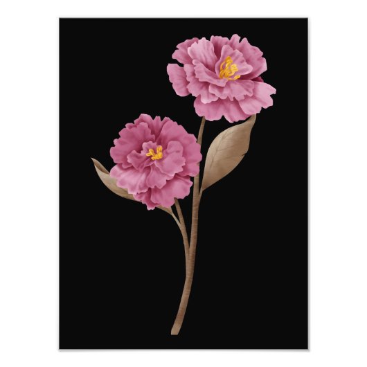 2つのピンクの芍薬 フォトプリント (正面)