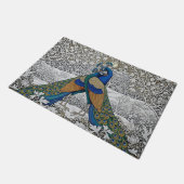 2つのピーコックを受け入れるアートヌオボフローラ冬/金ゴールド ドアマット (アングル)