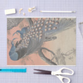 2つのピーコックオンツリーブランチ大原小村 薄葉紙 (クラフト)