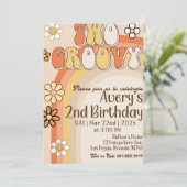 2つのファンキーなレトロ バースデー招待状 招待状 (スタンド正面)