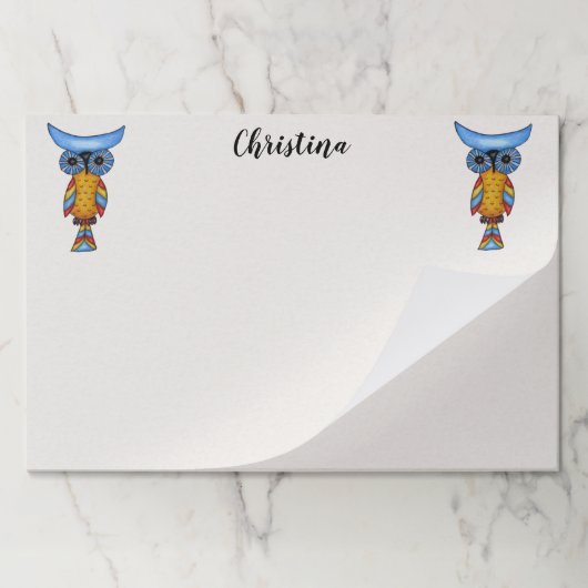 2つのファンタジーカラフルフールズビッグラウンドブルーアイズ ペーパーパッド (折り畳み)