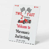 2つのファーストウェルカムサイン2nd女の子の誕生日パーティー 台座サイン (正面)