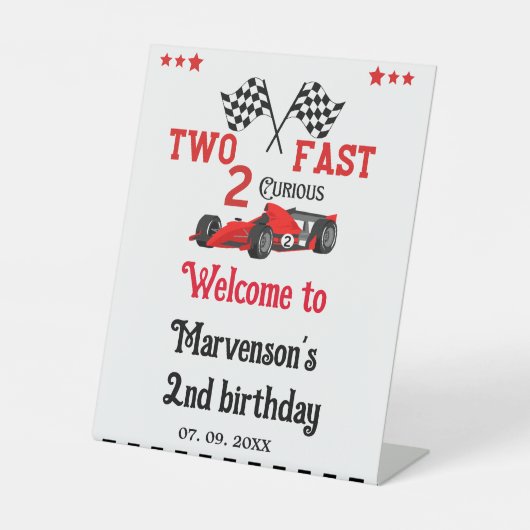 2つのファーストウェルカムサイン2nd女の子の誕生日パーティー 台座サイン (正面)