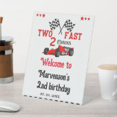 2つのファーストウェルカムサイン2nd女の子の誕生日パーティー 台座サイン (インサイチュ)