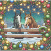 2つのフェスティバル漫画の馬の漫画本スタイル シール (正面)