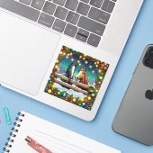 2つのフェスティバル漫画の馬の漫画本スタイル シール (ノートパソコンとiPhone)