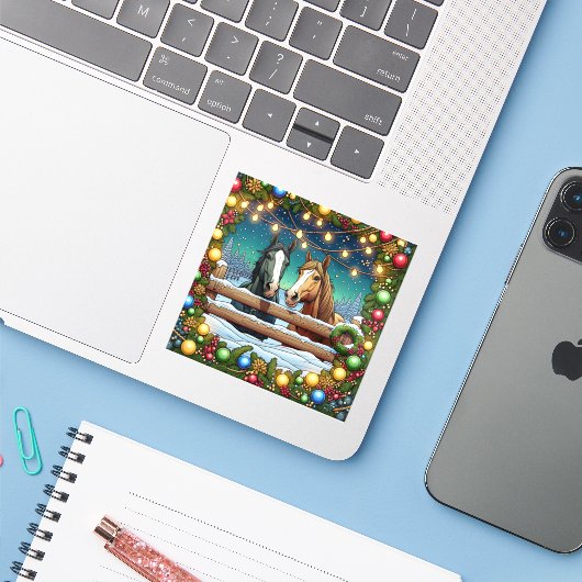 2つのフェスティバル漫画の馬の漫画本スタイル シール (ノートパソコンとiPhone)