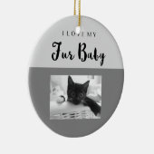 2つのフォトスロットを持つファーカスタムベビーが大好き セラミックオーナメント (右)