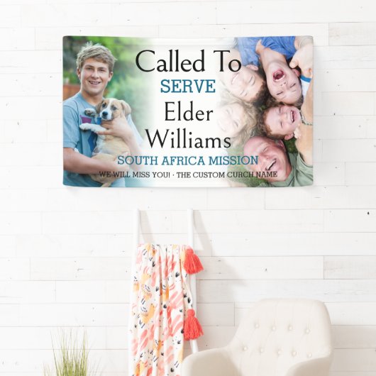 2つのフォトバナーを提供するために呼ばれる宣教師の別れ 横断幕 (インサイチュ)
