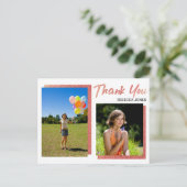 2つのフォトブロック ローズゴールド 卒業おめでとう ありがとう ポストカード (スタンド正面)